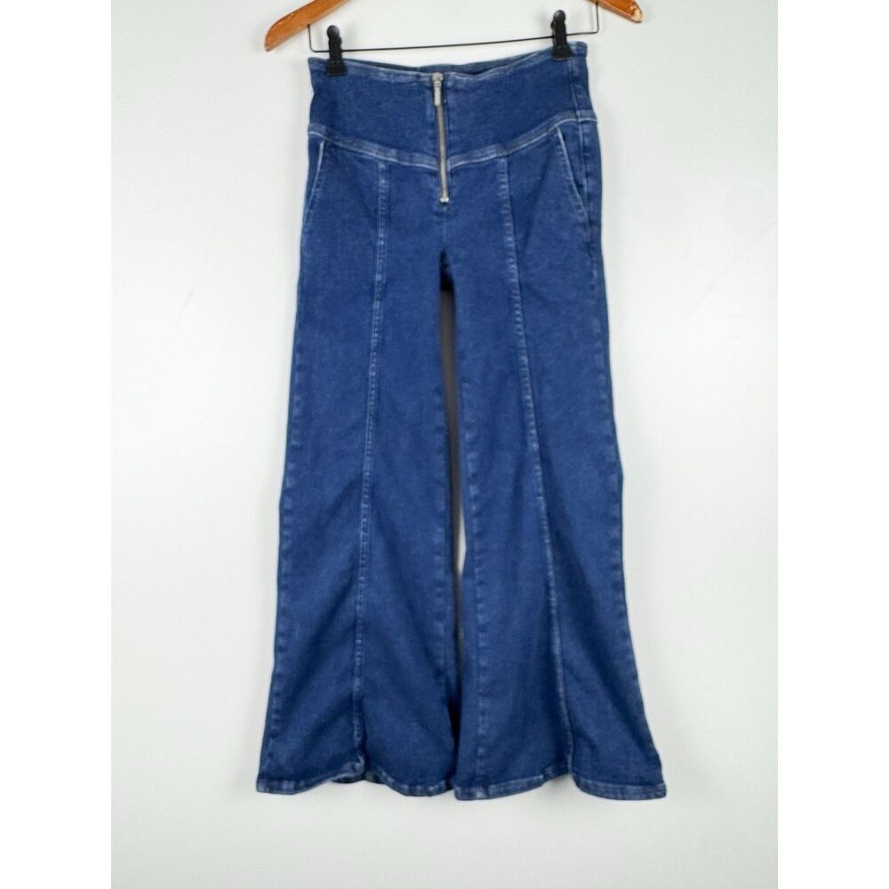 Anthropologie Pilcro Seamed Mid-Rise Crop Flare Jeans Wide Leg Cowgirl Rodeo - Picture 7 of 12
